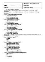 The first - mid term test English 6
